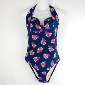 Shoshanna DD Cup One Piece Halter Swimsuit
